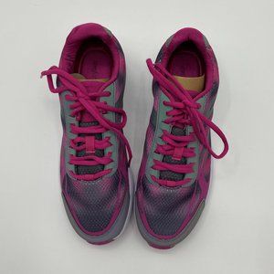 Comfortview Julie Lace Up Gray & Magenta Sneakers